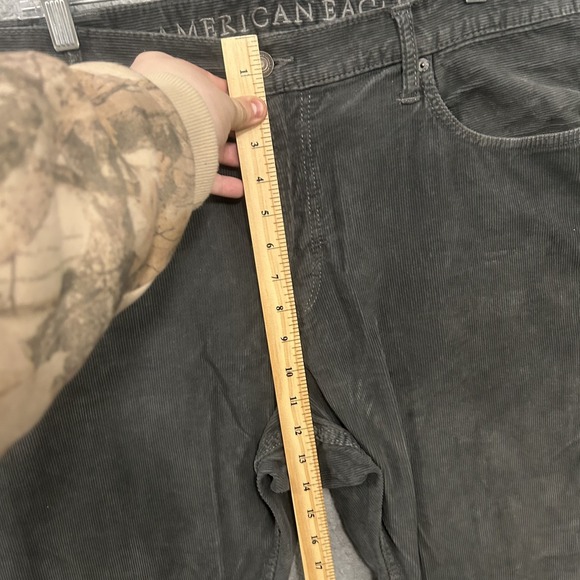 American Eagle Jeans Mens 42x32 Gray Corduroy Original Straight Pants Cotton - Picture 4 of 11